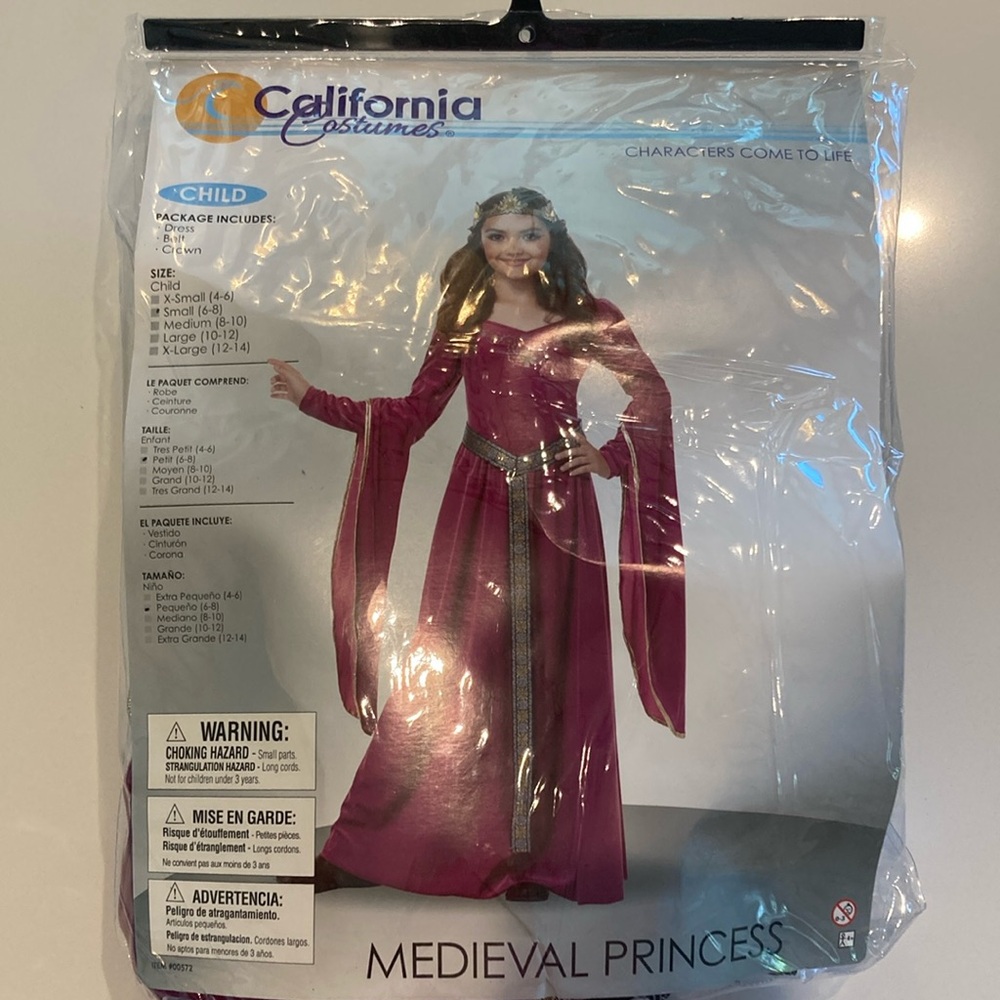 California Costumes Medieval Princess Halloween Costume - Pink, Size Small (6-8)